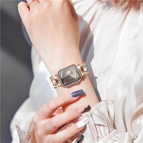 Bling Bands Compatible with Apple Watch Band, Metal Bracelet Strap Rhinestone - Picture 5 of 7